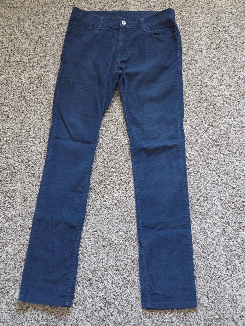 Levis 510 Super Skinny Corduroy Pants Mens 34 X 34 Navy Blue White Tab Preppy